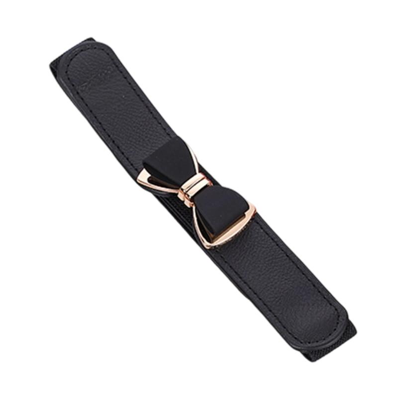 Fashionable Elastic Waist Cincher Women Stretch Belt Bowknot Clasp Cummerbund for Coats Skirts Dresses