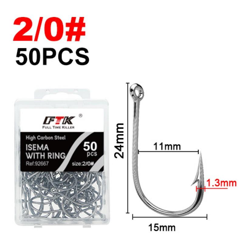 FTK Tube-Set Iseama Hooks 100pcs Boxed Saltwater Fishing With Barbs Long Cast Trolling