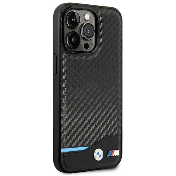 Etui do iPhone 14 Pro BMW Leather Carbon Czarne