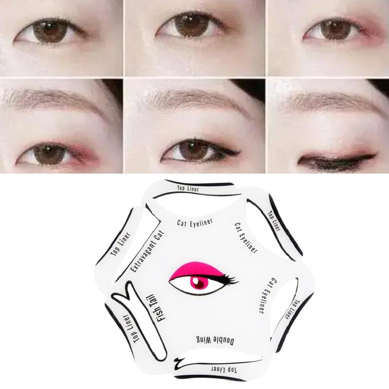 In 6 1 Eyeliner Stencil Eye Shadow Guide Quick Makeup Beauty Tool Convenient