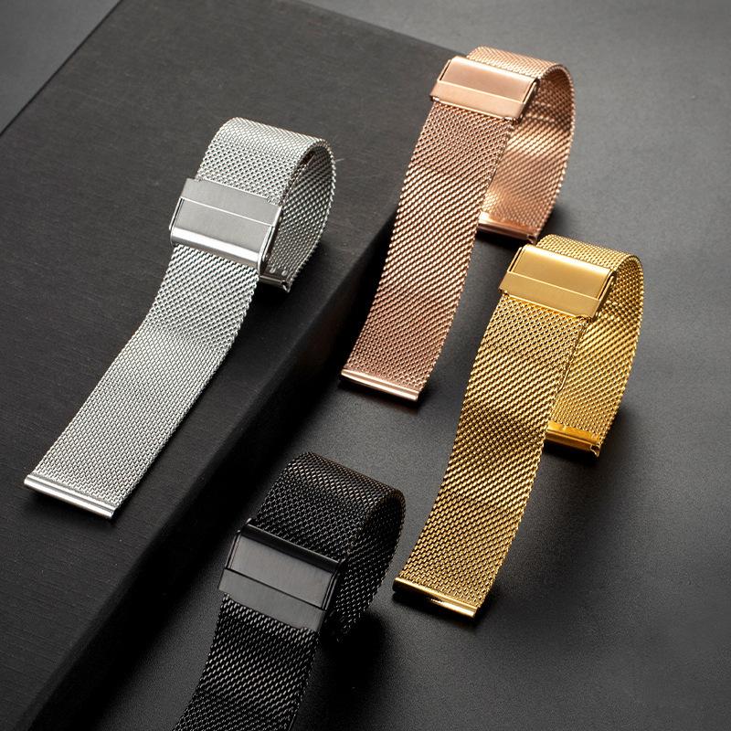 Stainless Steel Strap Mesh Strap Wire Buckle Metal Strap Watch Accessories