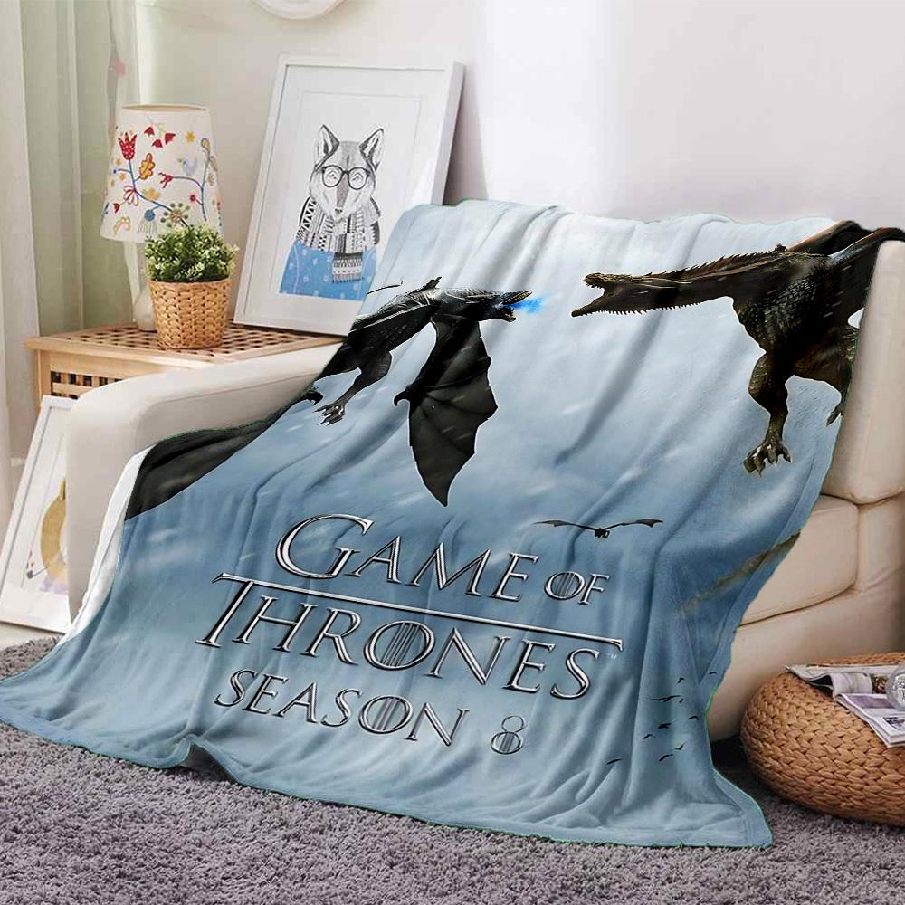 

1pc Game of Thrones Season 8 Flannel Blanket Soft Warm Throw for Home, Office, Travel, All-Season Cozy Bedding GiftL1236 80cmx120cm(31inx47in)