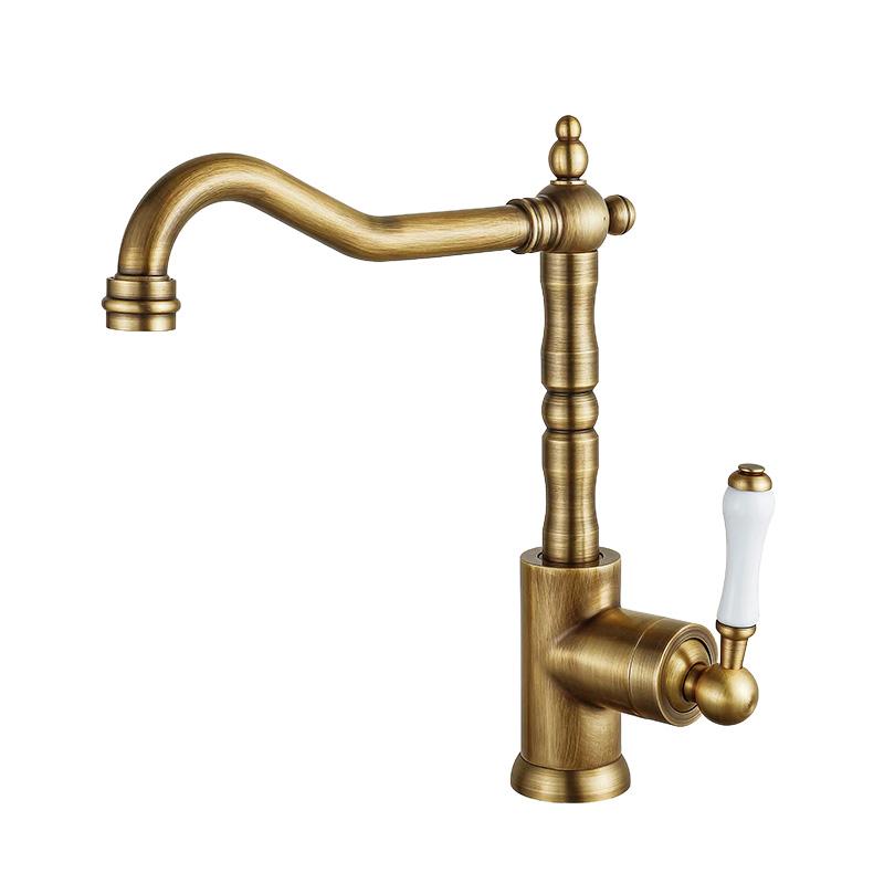 Bathroom basin faucet household washbasin sink hot and cold anti-splash faucet Antique brass color EL6118A