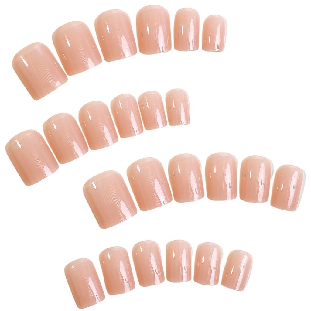 Solid Nude Color False Nail for Girls Durable Full Cover Fake Strong Adhesive for Hot Girl Dress Matching