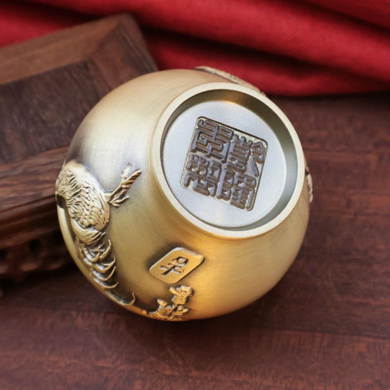 Brass Golden Rooster Annunciation Jar Treasure Bowl Desktop Ornament Great Fortune Study Decoration Wholesale