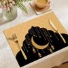 Ramadan Placemat Moon Heat Resistant Non-slip Star Lantern Mosque Table Mat Eid