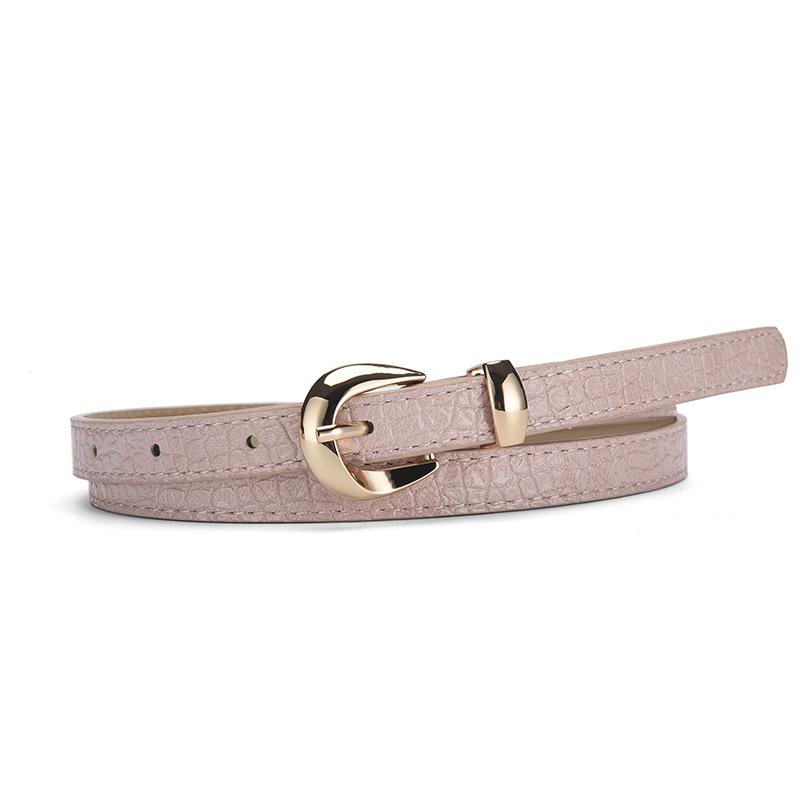 Blauwe PU Leer Dunne Riem Dames Modieuze Casual Jeans Jurk Accessoires Riem Eenvoudig Ontwerp Gouden Gesp Tailleband 105CM