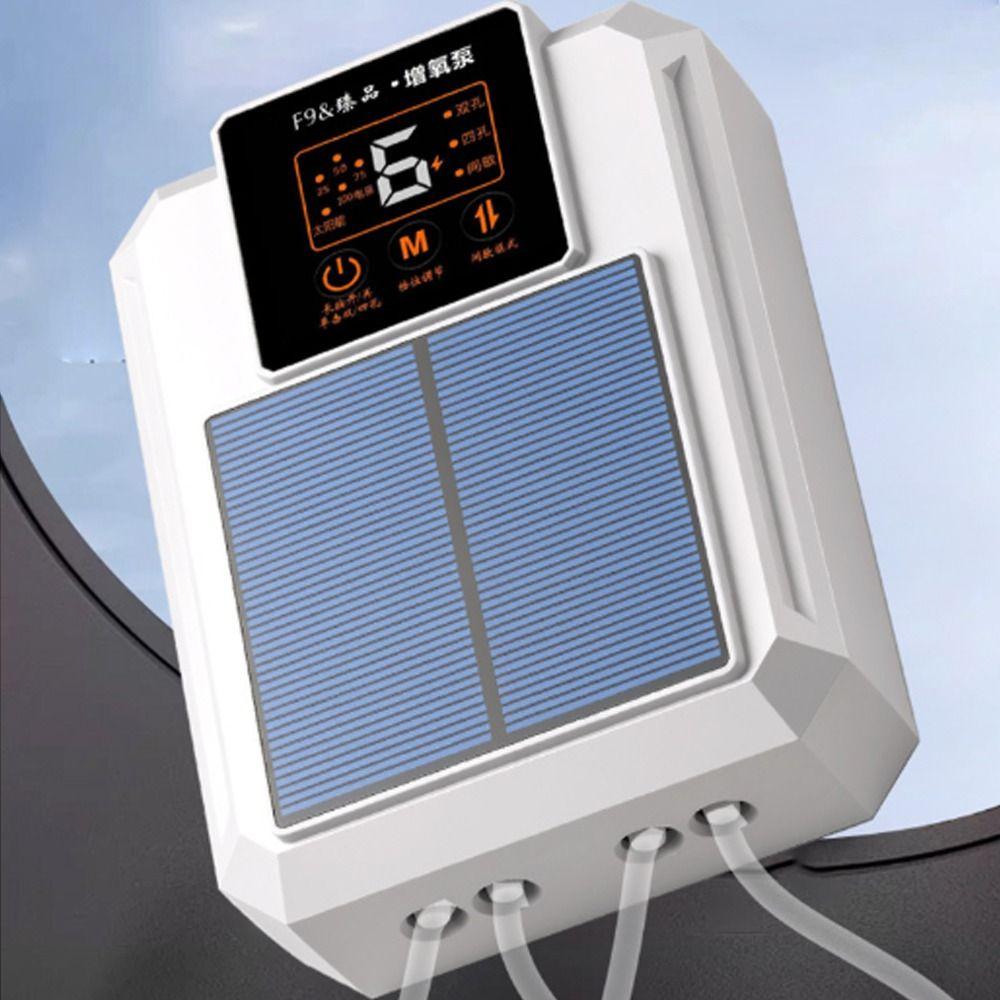 Large Air Volume Solar Oxygen Pump Super Silent Aquarium Air Pump Live Fish Aerator