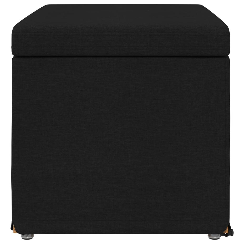 Black Stool 61 X 41 X 40 Cm Fabric and Particleboard