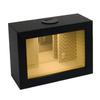 Huaqianguhh Cornice Portafoto LED in Legno Luce Notturna, Lampada da Tavolo Tunnel Infinito con Illusione a Specchio, Custodia Antipolvere Nera Opaca, Ornamento da Tavolo a Doppio Uso