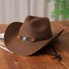 Panama Hat Beach Hat British Wide Brim Top Hat Temperament Men's and Women's Card Vacation Straw Cowboy Hat