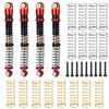 Four 53mm Scale Aluminum Shocks for 1:24 SCX24 RC Crawler (Red + Black)