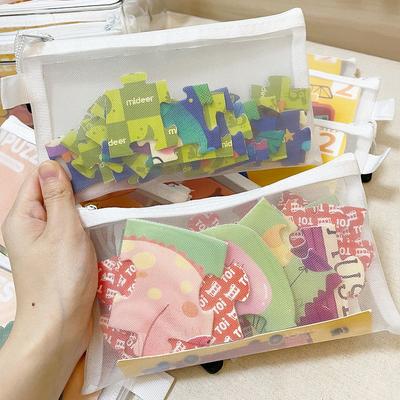 Multi-purpose Mesh Zipper Pouch Building Block Puzzle Storage Bag Children Small Toy File Bag Cosmetic Bag Storage Organizer
