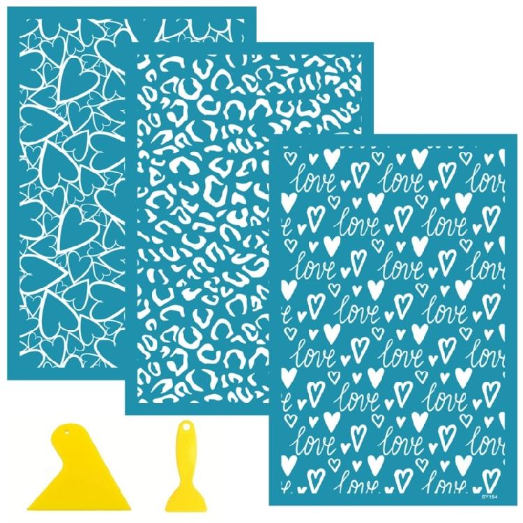 Heart Silk Screen Stencil Clay Silkscreen Print for DIY Printing Earring Scraper