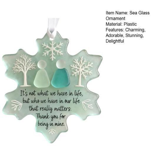 Snowflake-Shaped Sea Glass Friendship Decor Handcrafted Sea Glass Art Friendship Keepsake for Best Friends Coastal Snowflake Ornament for Winter