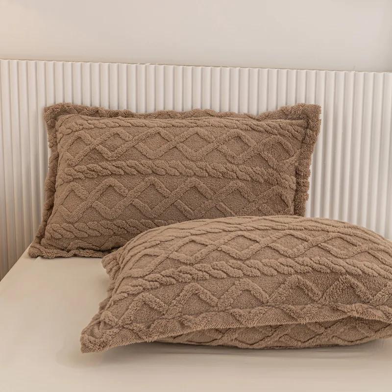 2 Pcs Winter Soft Warm Thicken Pillowcases Butterfly Jacquard Velvet Pillows Cases 48x74cm Sofa Home Decor Cushion Cover
