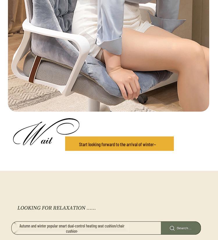 Θερμαινόμενο Μαξιλάρι Καρέκλας Γραφείου με Αποσπώμενη, Πλενόμενη Πλάτη - Ιδανικό για Χειμερινή Άνεση