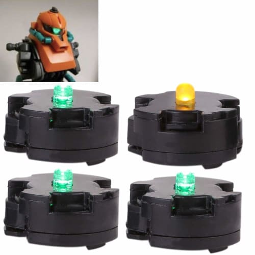 Rubonarie MG 1/100 LED Unit Gunpla 4-Color Gundam Parts (3 Green, 1 Yellow)