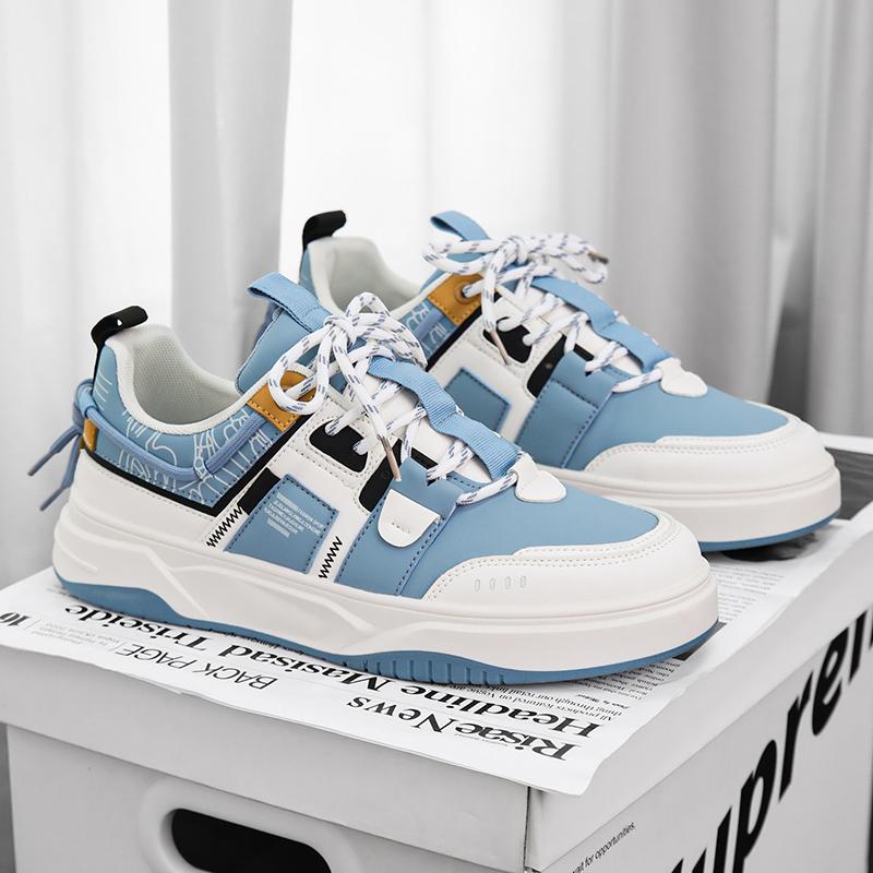 Fashion Men's Leather Sneakers Casual Shoes For Men Low-top Mixed Color Simple New Young Fashion Waterproof Hard-wearing Designed Shoe