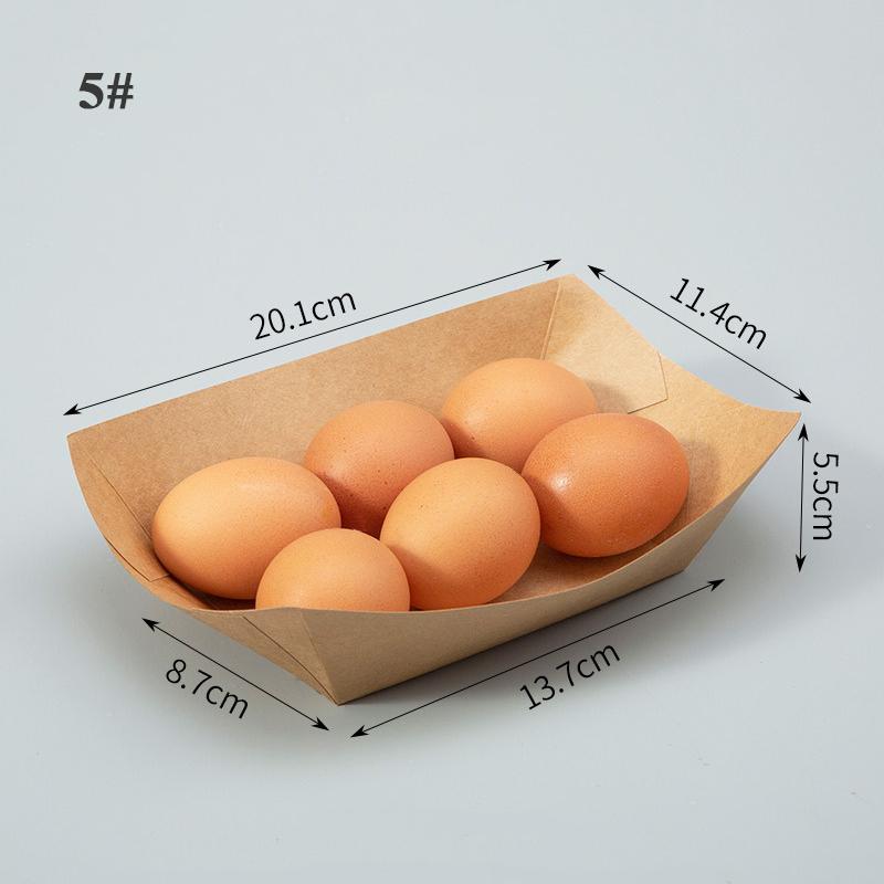 50Pcs Paper Food Boats, Paperboard Serving Basket, Food Snack Container for Party, Take-out Camping, Kitchen Cooking Baking Tool