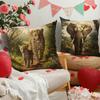 Federa per cuscino con stampa a tema giungla fittamente vegetata Peluche corto Adatta per soggiorni, camere da letto, divani Copricuscino decorativo