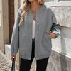 Damen S Stehkragen Mittellang Locker Langarm Jacke Mantel