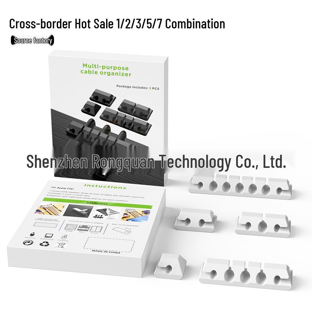 Self-Adhesive Silicone Cable Organizer and Desktop Wire Management Holder