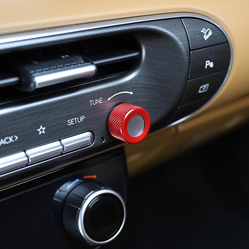For Hyundai Palisade LX3 2025 2026 2PCS Aluminum Central Drive Switch Volume Control Knob Ring Cover Trim  Interior Parts