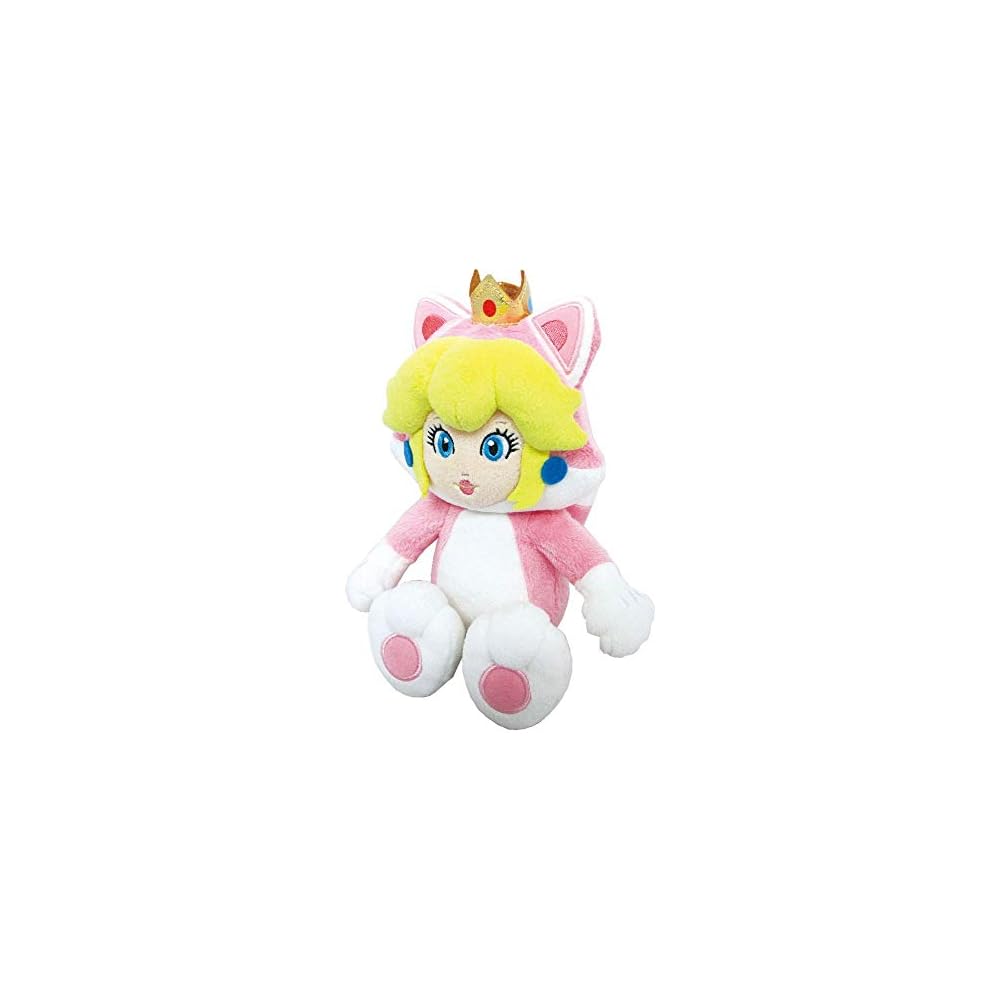 Sanei Boeki Super Mario 3D World Cat Peach Plush Toy 11x8x22.5cm