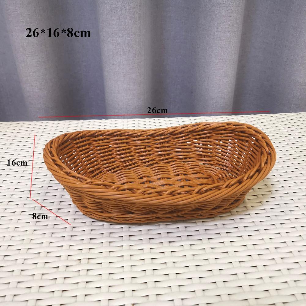 Hardness Rattan Wicker Woven Serving Baskets Handwoven 8 Styles Bread Fruit Vegetables Basket Household