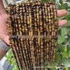 3x6mm Right-Angle Round Tiger Eye Stone Beads for DIY Jewelry Accessories