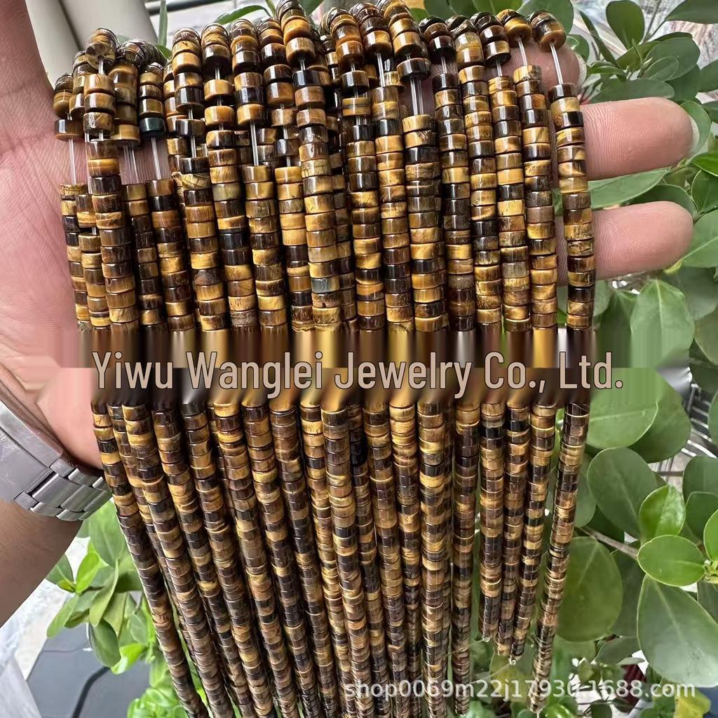 Koraliki z kamienia tygrysiego oka, okrągłe, pod kątem prostym 3x6mm do akcesoriów do biżuterii DIY