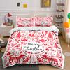 Merry Christmas Woodland Design Bedding Duvet Cover Set Duvet Cover Pillowcases  (1*Duvet Cover 2*Pillowcases, Without Duvet Insert)