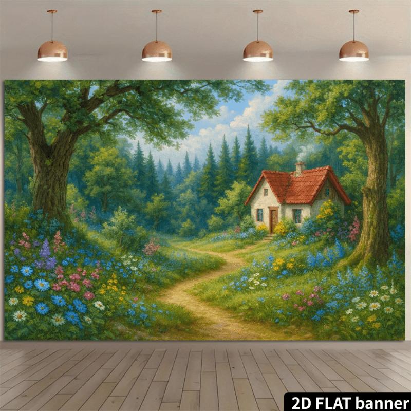 2D flat design 1 piece with a dreamy forest-themed background suitable for gifts and scene decoration