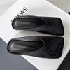 Fashion Women Suede Flats Mules Shoes Square Toe Slingback Slippers Casual Sandals 2025 Trend Summer Dress Flip Flops Cozy Mujer Slides