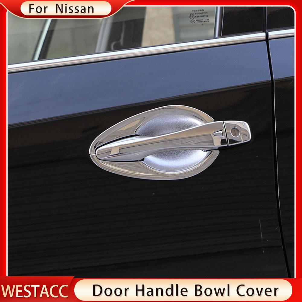8Pcs/set ABS Chrome Car Exterior Door Handle Bowl Cover Decoration Sticker Trim for Nissan Teana Altima 2013 - 2017