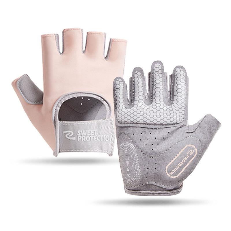 Sports cycling gloves women's half finger non-slip wear-resistant yoga outdoor running breathable fitness gloves