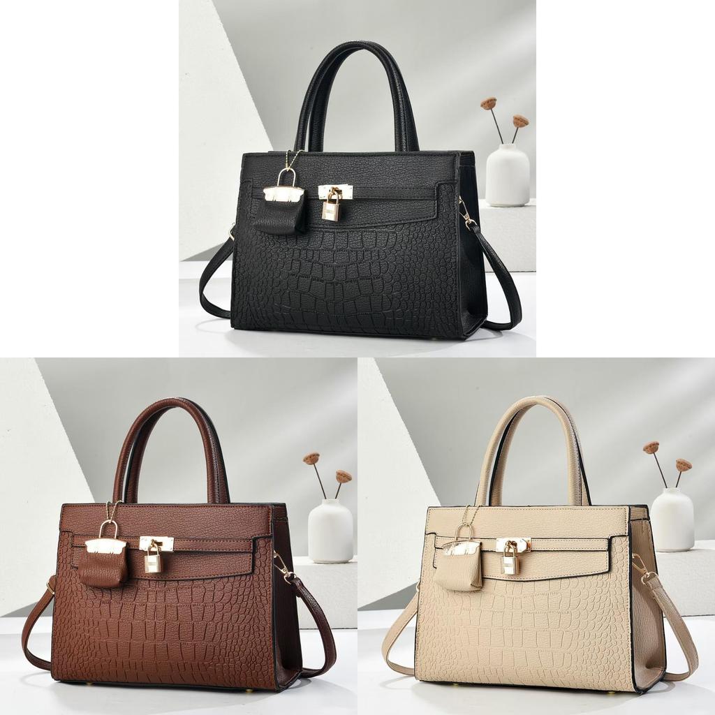 Pu Business Tote Bag For Women With Contrast Color Design And Large Capacity For Daily Use