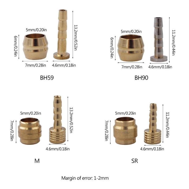 8 Pcs Bike Hydraulic Disc Brake Oil Pin Needle Olive Connect Insert Bicycles Brake Olive and Brass Connecting Insert Set