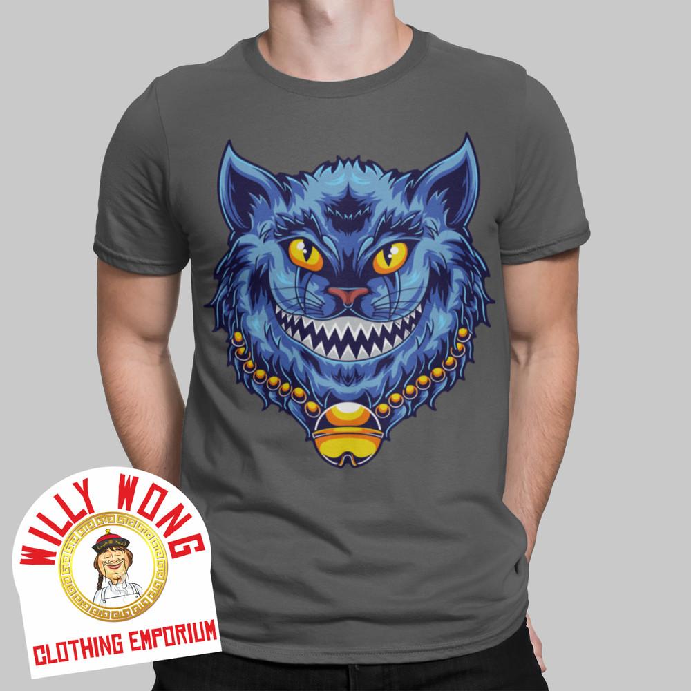 Blue Cat T-Shirt Cartoon Movie Japan Retro Tee Classic Gold Tee Unisex T-Shirt S