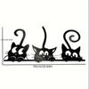1pc Metal Wall Art Decor - Black Three Thick-Skinned Cats, Iron Wire Wall Hanging Ornament