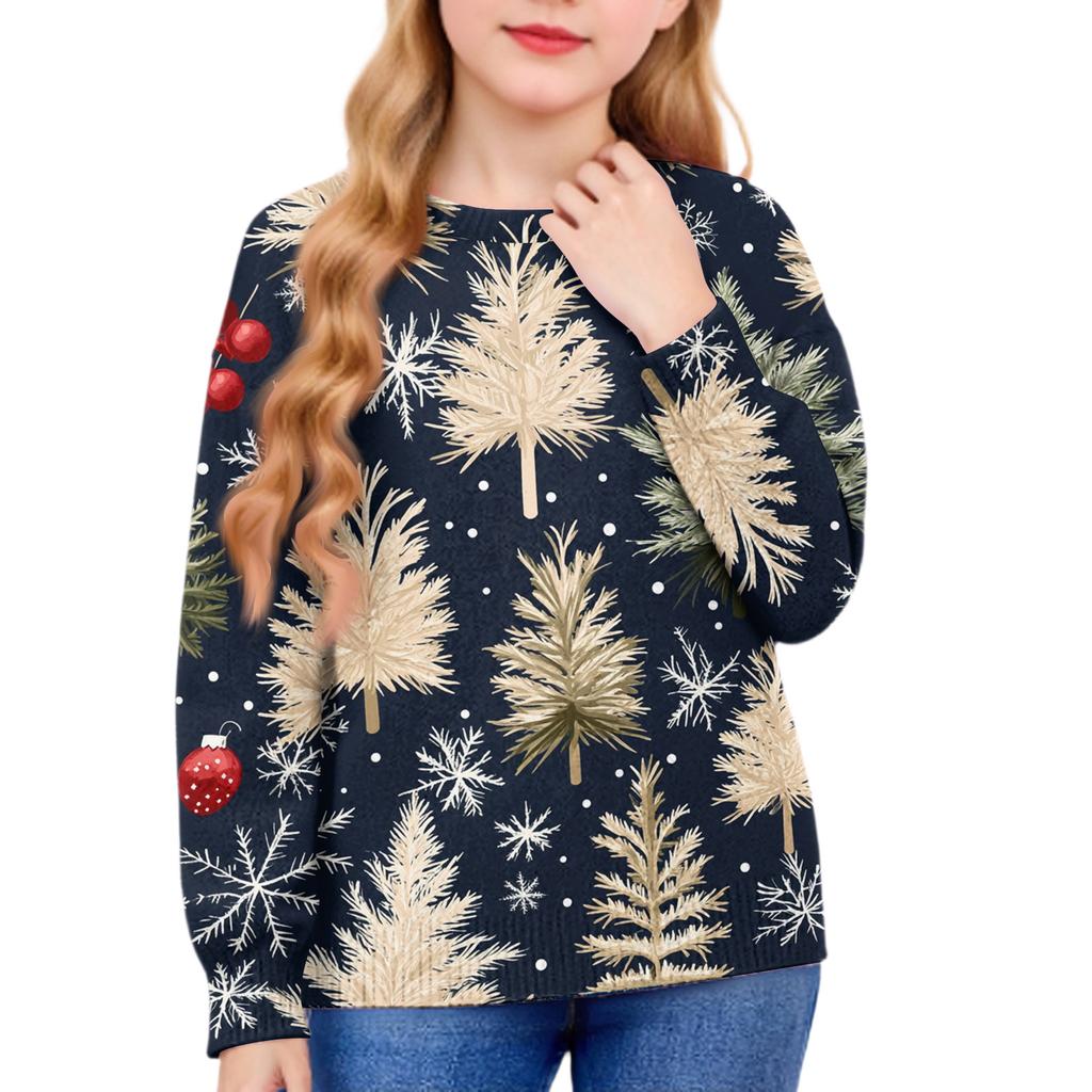 Christmas Day Sweatshirts For Children Boys And Girls Knit Sweater Cute Shirt Fall Crewneck Pullover Tops