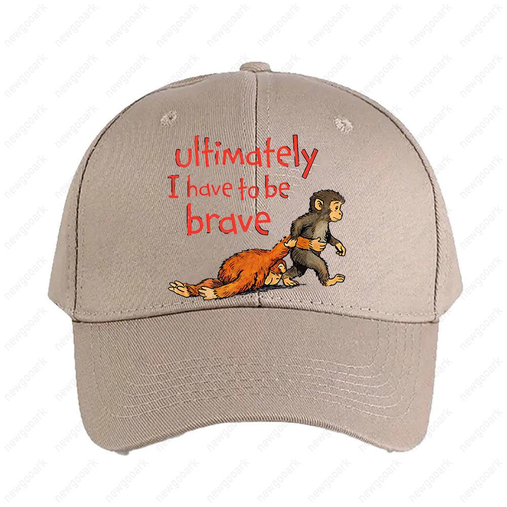 Punch Monkey Ultimately I Have To Be Brave Hat Lonely Punch Monkey Cap Woman Man Adult Hat Adjustable Printed Baseball Caps Adjustable