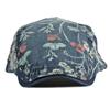 HT4641 Beret Cap Spring Summer Denim Hat Men Women Cap Floral Artist Painter Beret Hat Adjustable Ivy Flat Cap Male Female Beret