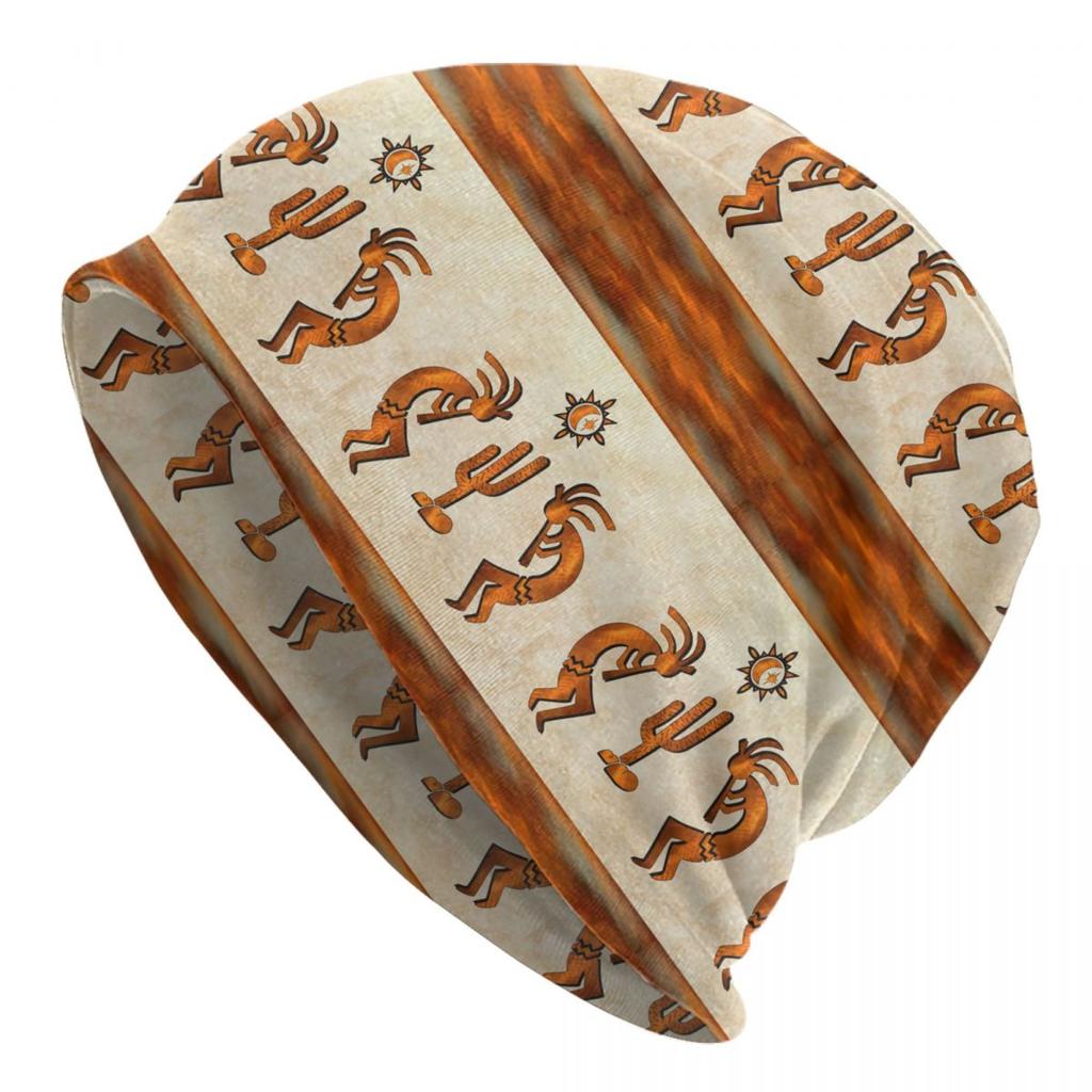 Custom Southwest Tribal Native American Kokopelli Skullies Beanies Caps Streetwear Winter Warm Knit Hat Adult Unisex Bonnet Hats