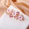 Moda donna Fiore Foglia Cristallo Pietra di cristallo Barrette per capelli Clip Forcina Gioielli Capelli Gingillo