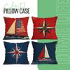 Navigation Compass Cushion Pillowcase Printed Polyester 45x45cm Throw Pillowcover Decorative Sofa Cushion Pillowslip Home Decor