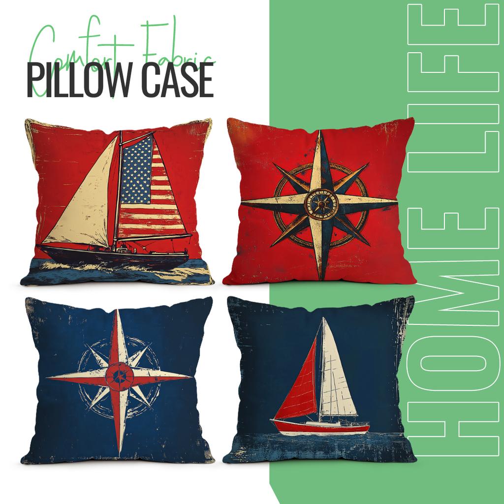 Navigation Compass Cushion Pillowcase Printed Polyester 45x45cm Throw Pillowcover Decorative Sofa Cushion Pillowslip Home Decor