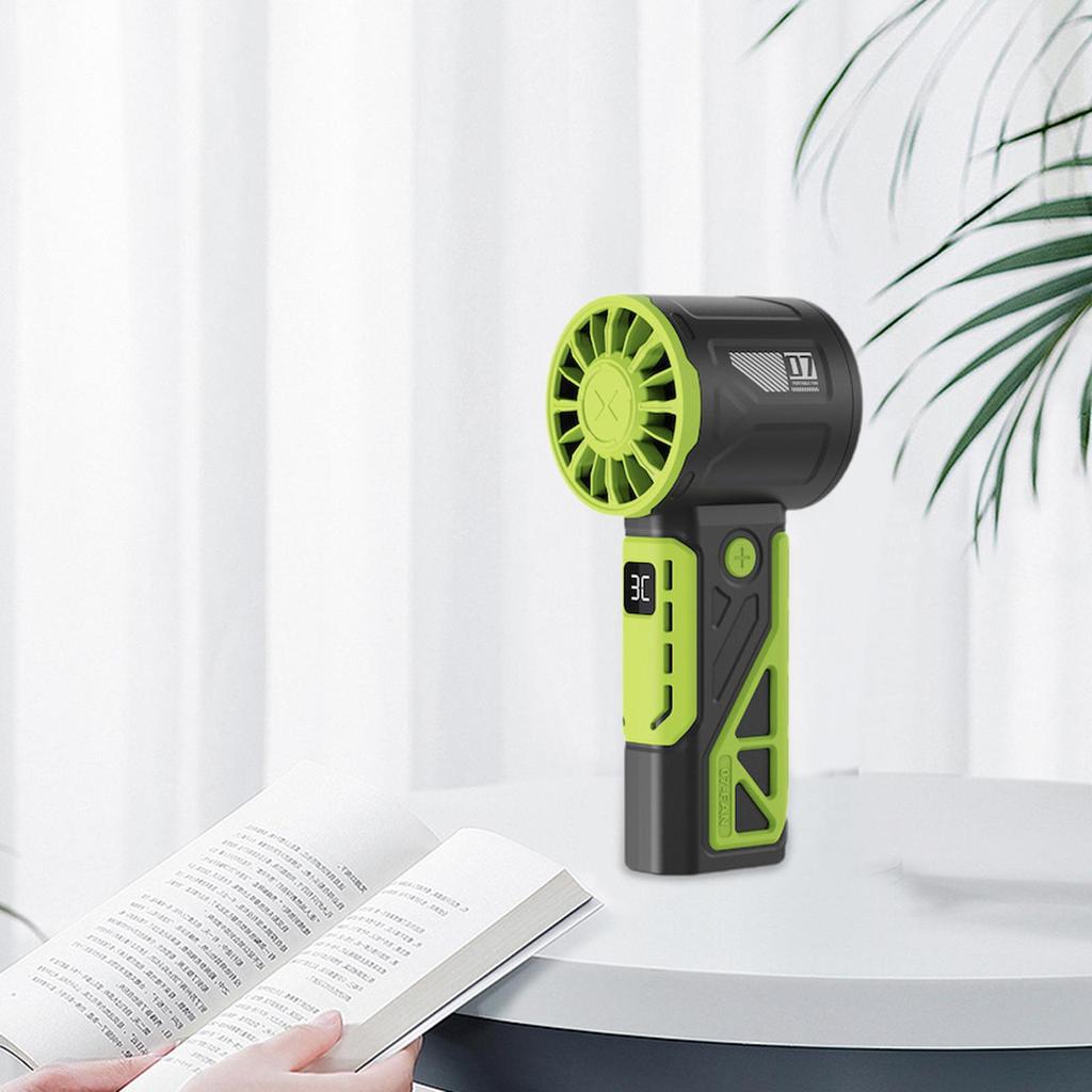 Handheld Fan High Speed Rechargeable Stepless Speed Adjustment Desktop Fan Portable Fan for Camping Home Office Outdoor Travel
