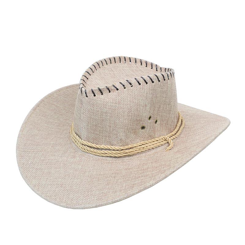 Cowboy hat summer sun hat men s hat knight hat men s riding hat travel cowboy hat top hat One size fits all